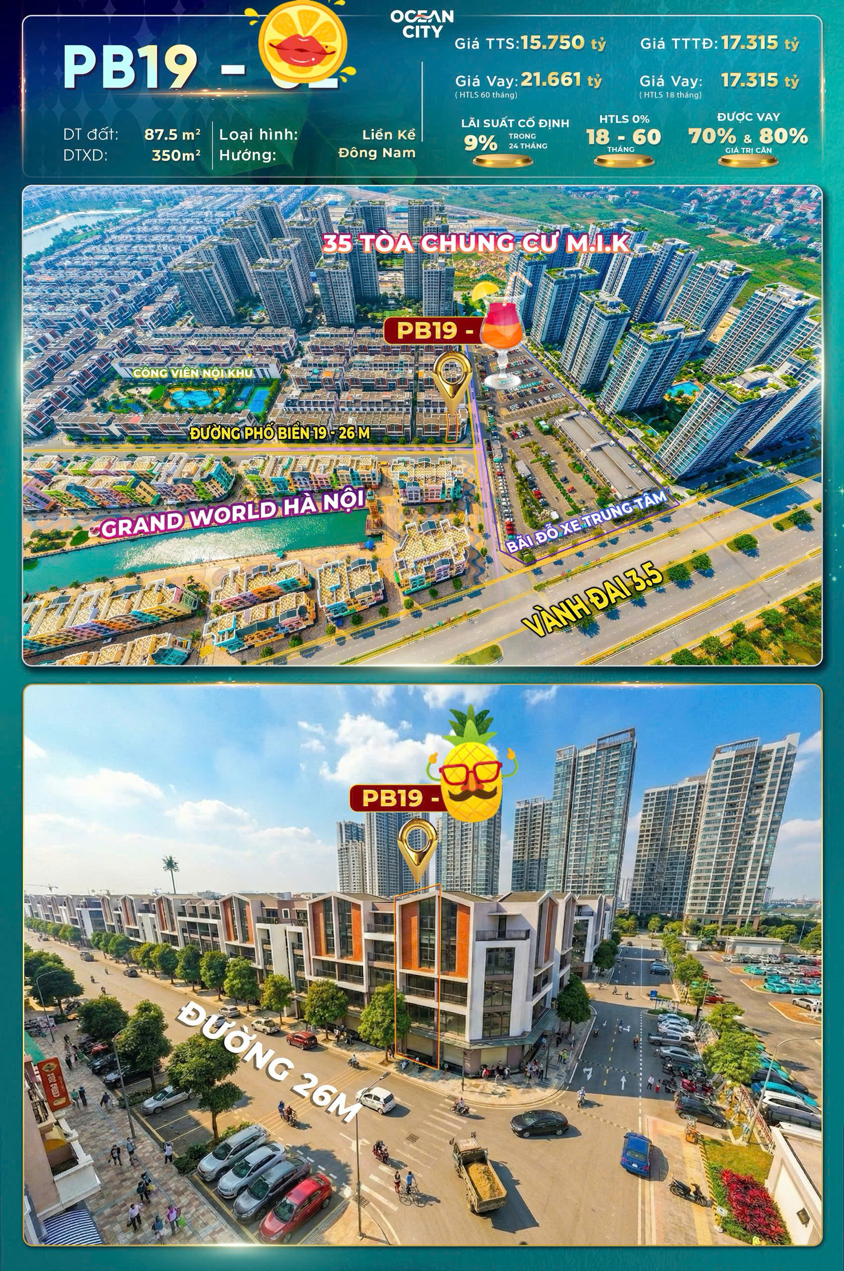 NHỈNH 15 TỶ HÀNG HIẾM CHỦ ĐẦU TƯ TRỤC KINH DOANH – PB19 OCEAN CITY - VỪA Ở VỪA KINH DOANH - SỔ ĐỎ VĨNH VIỄN - TIỀM NĂNG