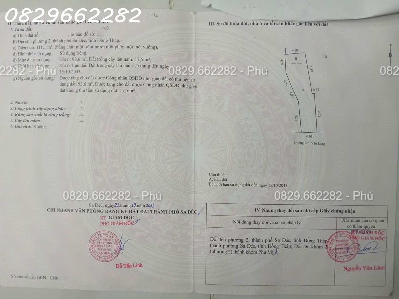 Bán nhà mặt tiền Lưu Văn Lang P2 Sa Đéc. DT 111m2, 3PN, Sổ hồng. Giá 1.8 tỷ.