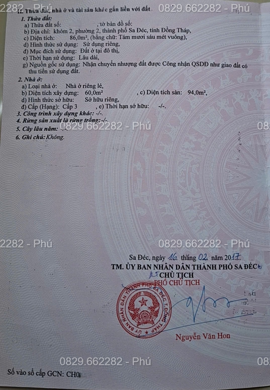 Bán nhà mặt tiền đường Đinh Tiên Hoàng P2 Sa Đéc, Đồng Tháp. DT 86m2, 2PN, Sổ hồng. Giá 2.8 tỷ.