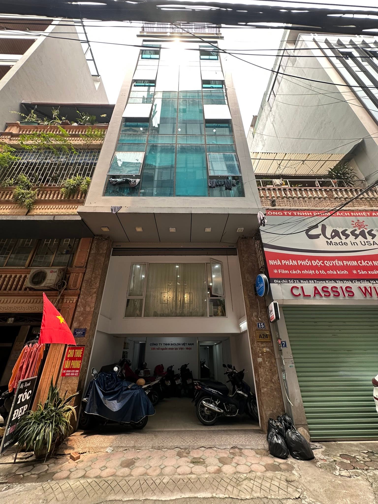 BÁN TÒA NHÀ PHỐ TRUNG KÍNH. 84M2 - 7 TẦNG. THANG MÁY. GARA Ô TÔ.