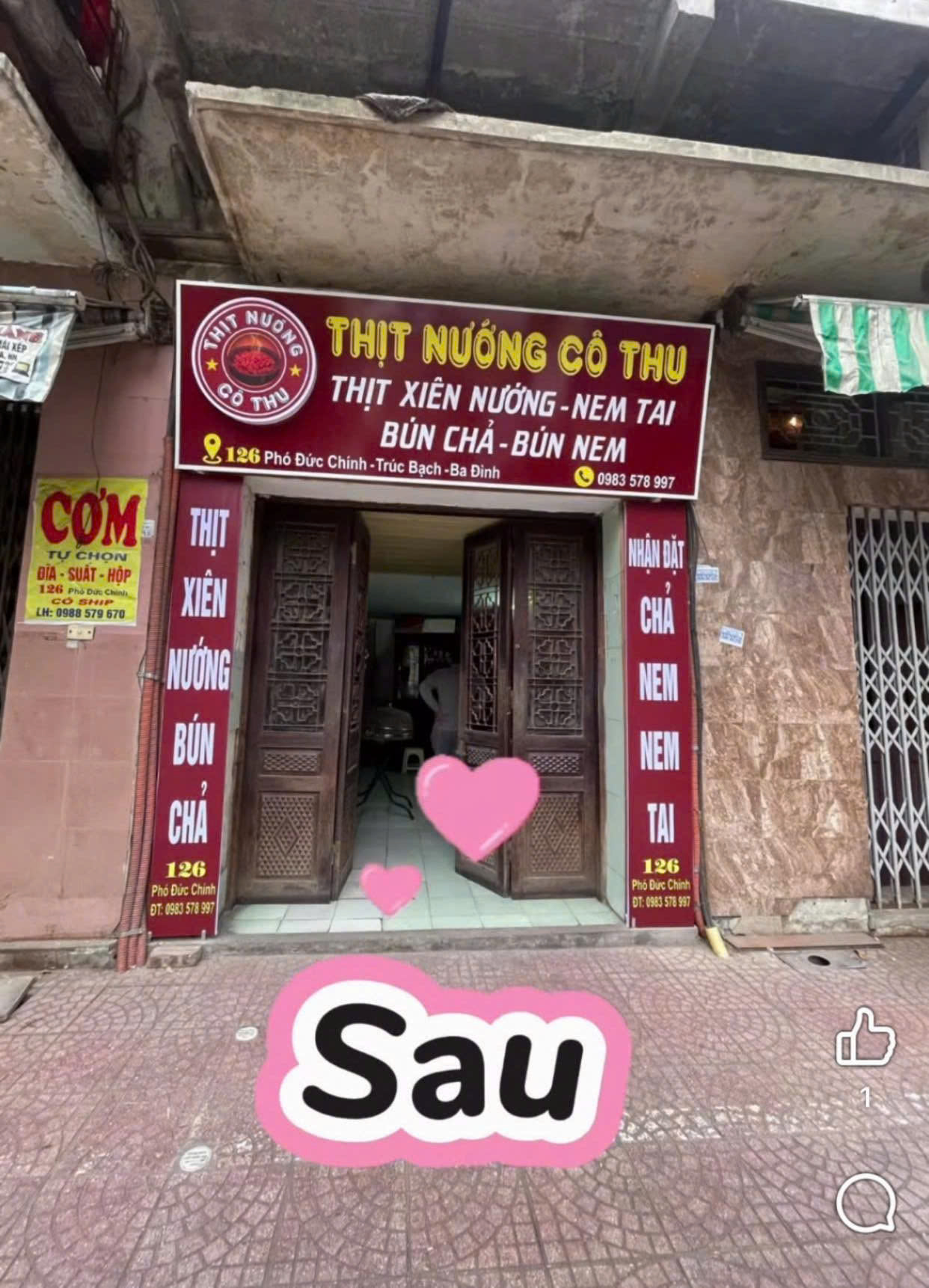 CHO THUÊ CỬA HÀNG TẦNG 1 – MẶT PHỐ 126 PHÓ ĐỨC CHÍNH Phù hợp kinh doanh đồ ăn sáng, ăn trưa, đồ uống mang đi, tạp hóa