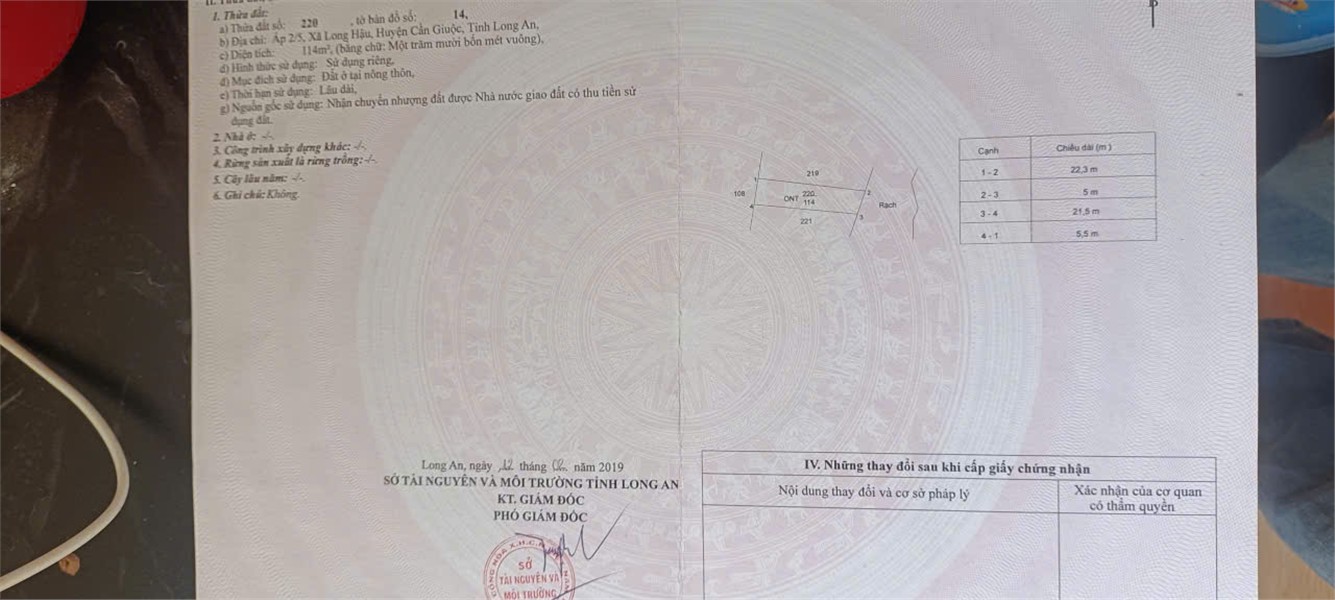 LÔ ĐẤT ĐẸP- GIÁ TỐT Chính Chủ bán nhanh lô đất tiềm năng tại huyện cần Guộc tỉnh Long An