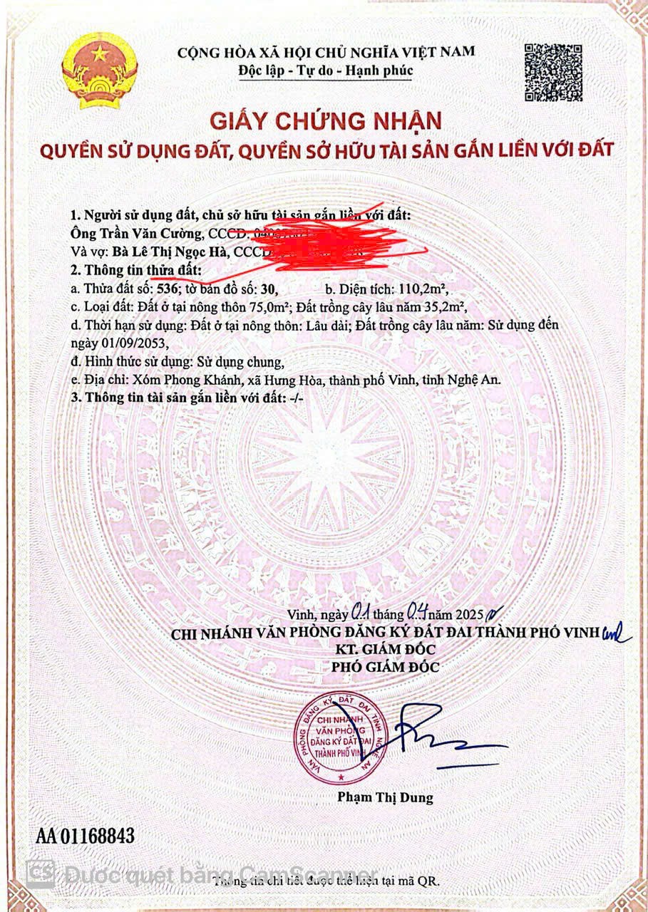 ĐẤT ĐẸP – GIÁ TỐT- CHÍNH CHỦ CẦN BÁN Đất Xóm Phong Khánh, xã Hưng Hòa, TP Vinh, Nghệ An.(cũ)