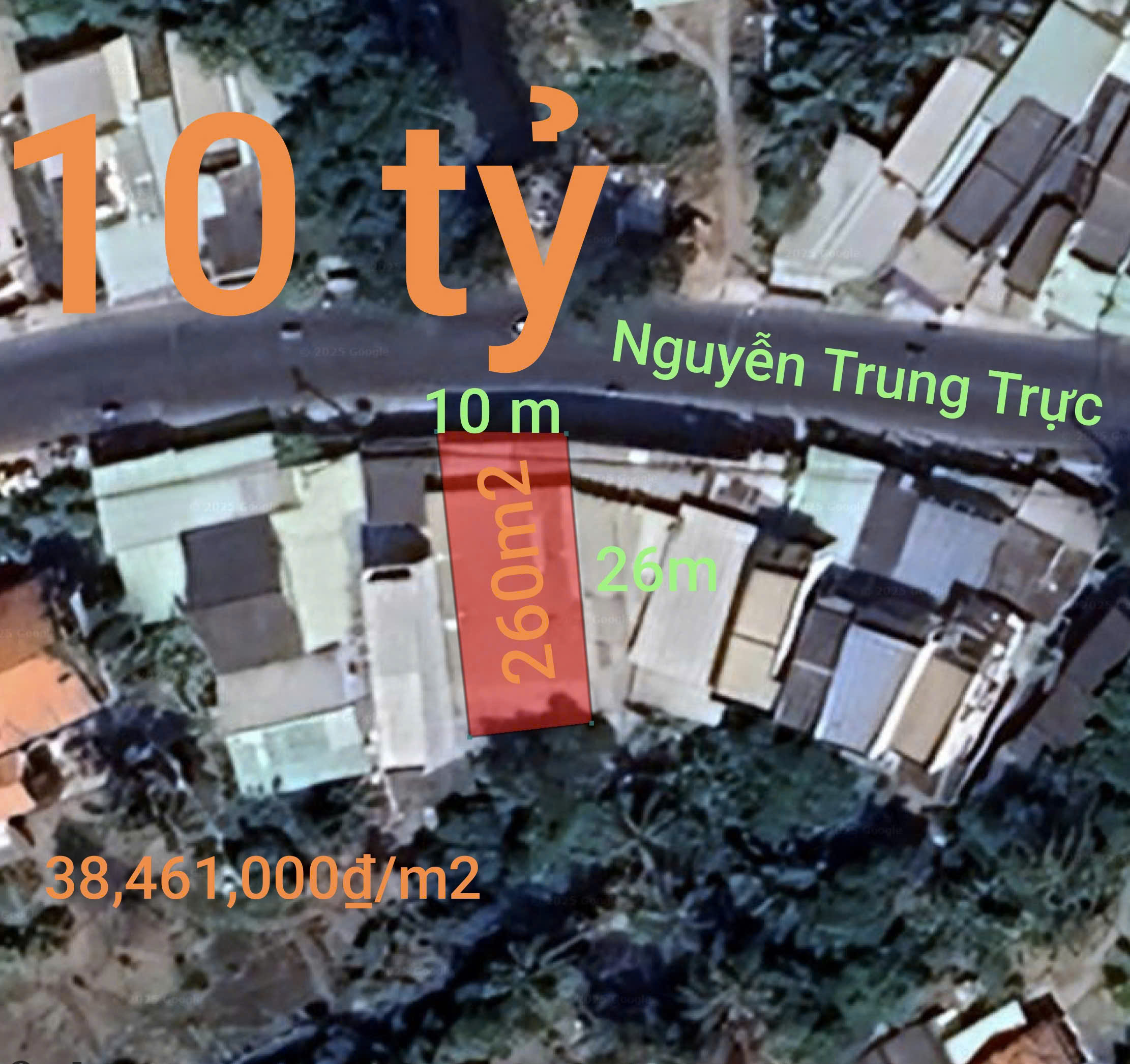 Bán đất thổ cư mặt tiền Nguyễn Trung Trực giá 10 tỷ