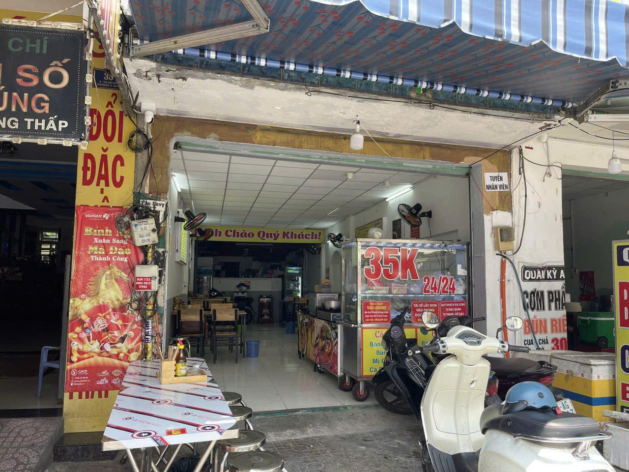 CHỐT NHANH SANG RẺ QUÁN PHỞ ĐẸP LẮM CHỈ 128 tr , NGAY NGÃ BA ĐẮC ĐỊA GẦN ĐƯỜNG TRƯỜNG CHINH, MB thuê: 14 tr, Tel :