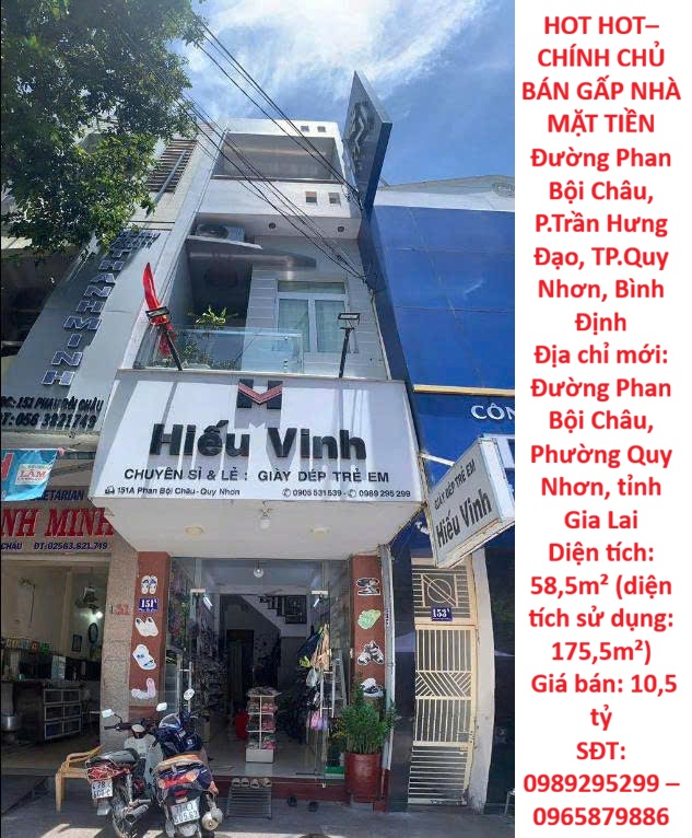 HOT HOT–CHÍNH CHỦ BÁN GẤP NHÀ MẶT TIỀN Đường Phan Bội Châu, P.Trần Hưng Đạo, TP.Quy Nhơn, Bình Định