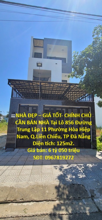NHÀ ĐẸP – GIÁ TỐT- CHÍNH CHỦ CẦN BÁN NHÀ Tại Phường Hòa Hiệp Nam, Q.Liên Chiểu, TP Đà Nẵng