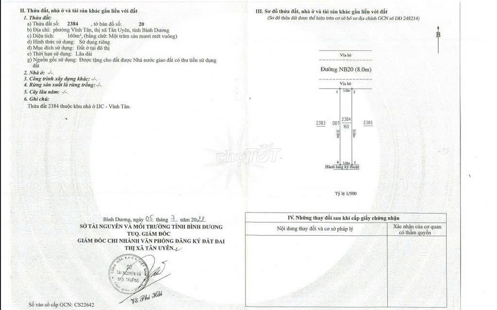 ĐẤT ĐẸP – GIÁ TỐT- CHÍNH CHỦ CẦN BÁN ĐẤT Tại Xã Vĩnh Tân, Thị xã Tân Uyên, Bình Dương