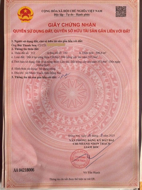 Gửi 500 ACE bán phụ lô đất ở PHƯỜNG NHƠN TRẠCH, TP ĐỒNG NAI, hh ACE nhận đủ - Giá chỉ 12 triệu 1 m2