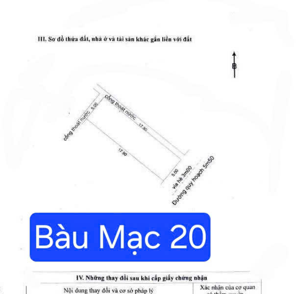 BÁN ĐẤT BÀU MẠC 20 – Kẹp lối thoát hiểm 1m - ĐỐI DIỆN CÔNG VIÊN