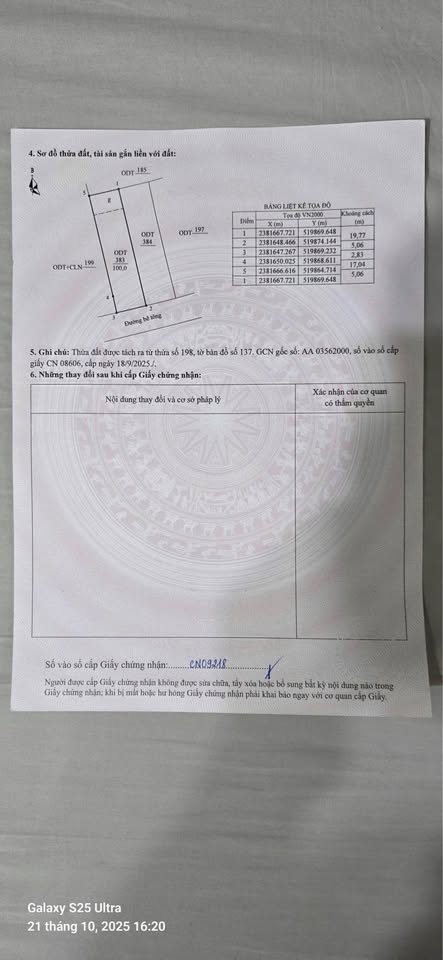 Bán lô đất 100m2 full thổ cư Tại Khô sáu - phường Hải Yên - TP Móng Cái - Quảng Ninh ( nay là khu phố 6, phường Móng