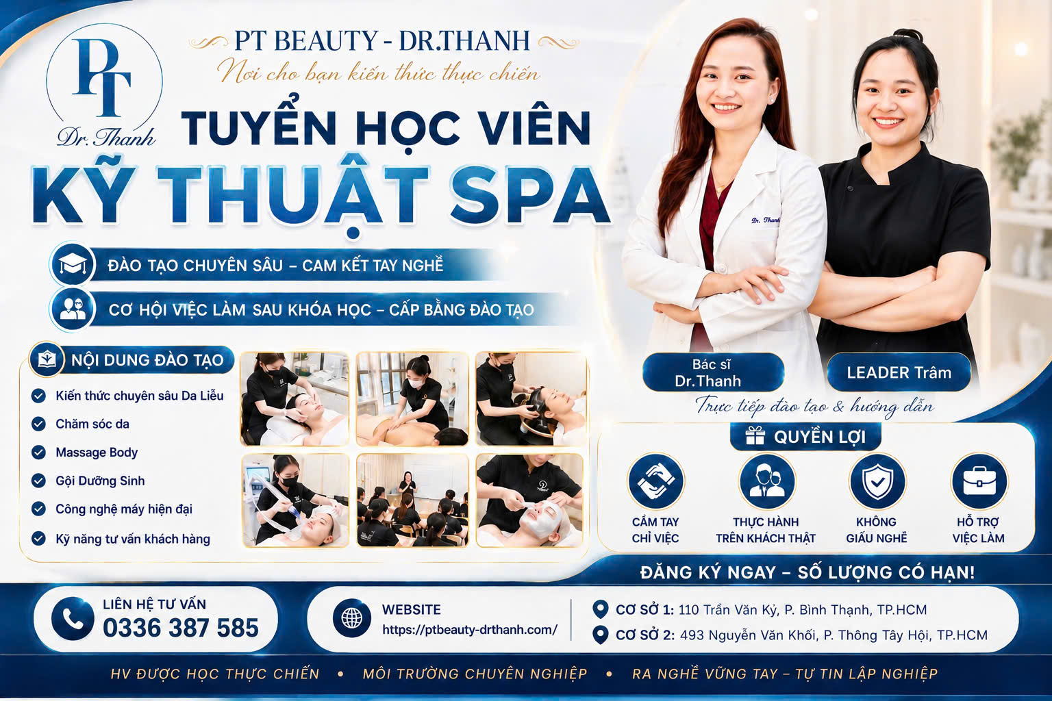 CẦN TUYỂN HỌC VIÊN KỸ THUẬT SPA ƯU ĐÃI CÓ HẠN ,NHANH TÂY PHƯỜNG THÔNG TÂY HỘI ,TPHCM