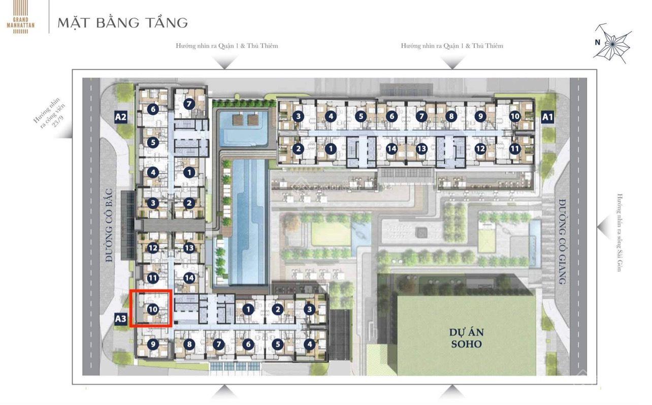 CHÍNH CHỦ CẦN BÁN NHANH CH THE GRAND MANHATTAN 2PN, 2WC. DIỆN TÍCH: 68M2