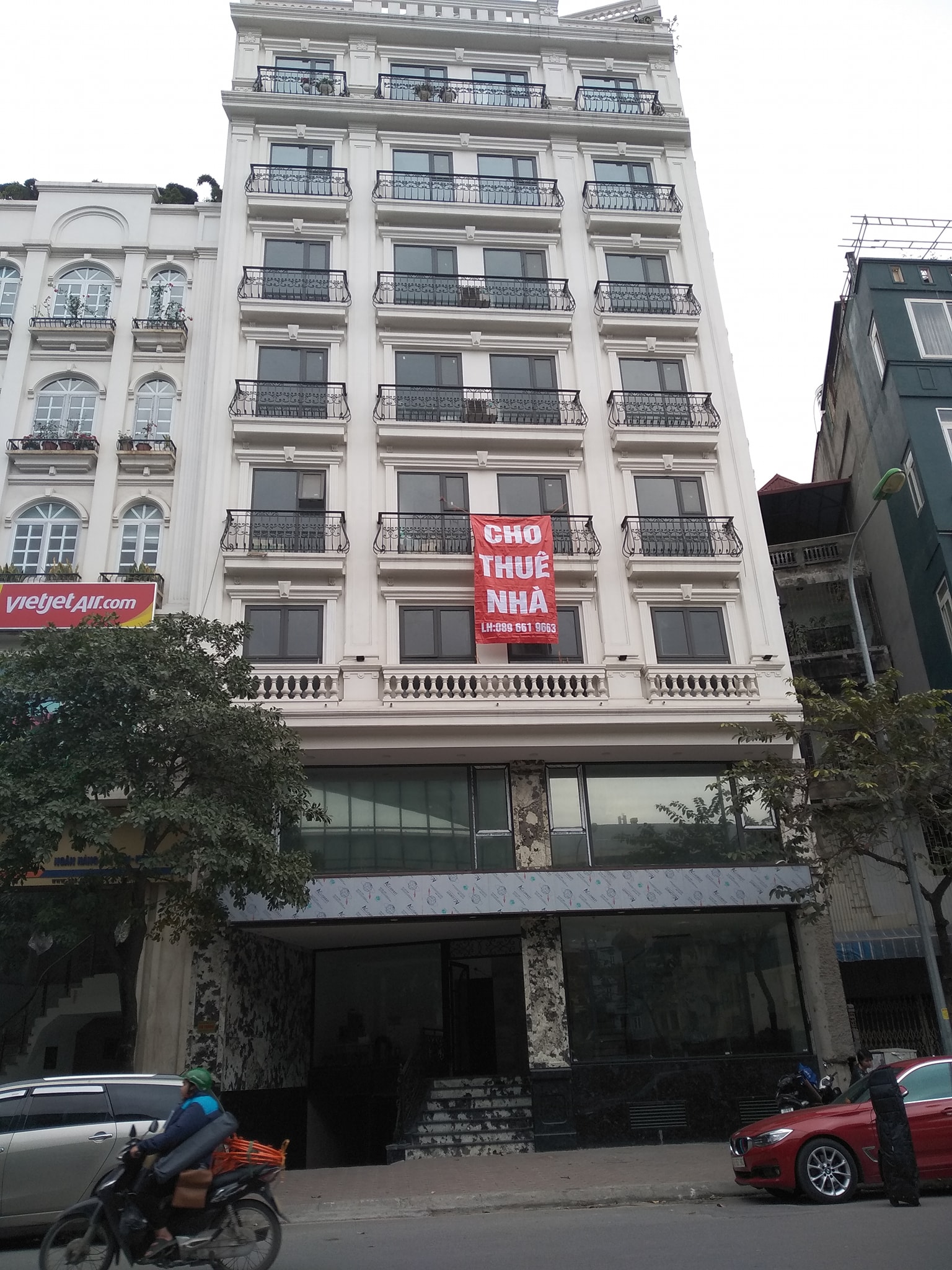 Cho thuê nhà mặt phố Trung Phụng; 100m2/sàn; 8 tầng; Mặt tiền 10m , 600 triệu có lùi