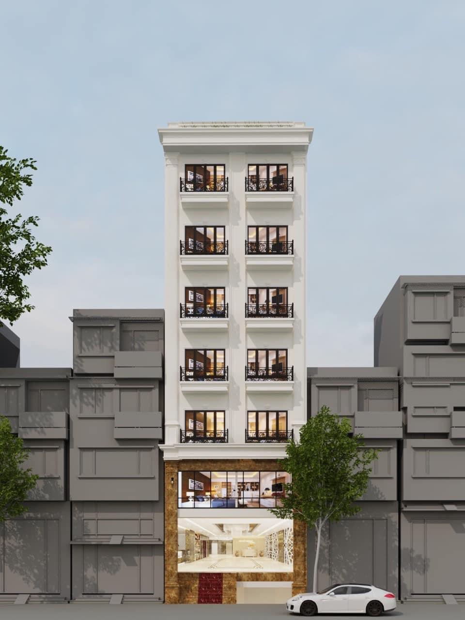 Bán nhà phố Đào Tấn 90m2 xây dựng 6T 9m mặt tiền. Kinh doanh - thang máy - 7 chỗ đỗ cửa.